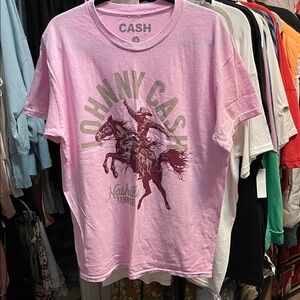 Johnny Cash Pink Graphic Tee - Short Sleeve